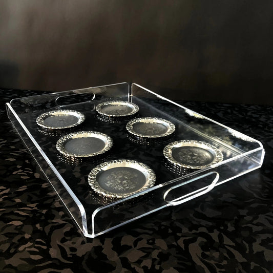 Outlet 40x30cm Dikdörtgen Pleksi Tepsi QueenBeeIstanbul