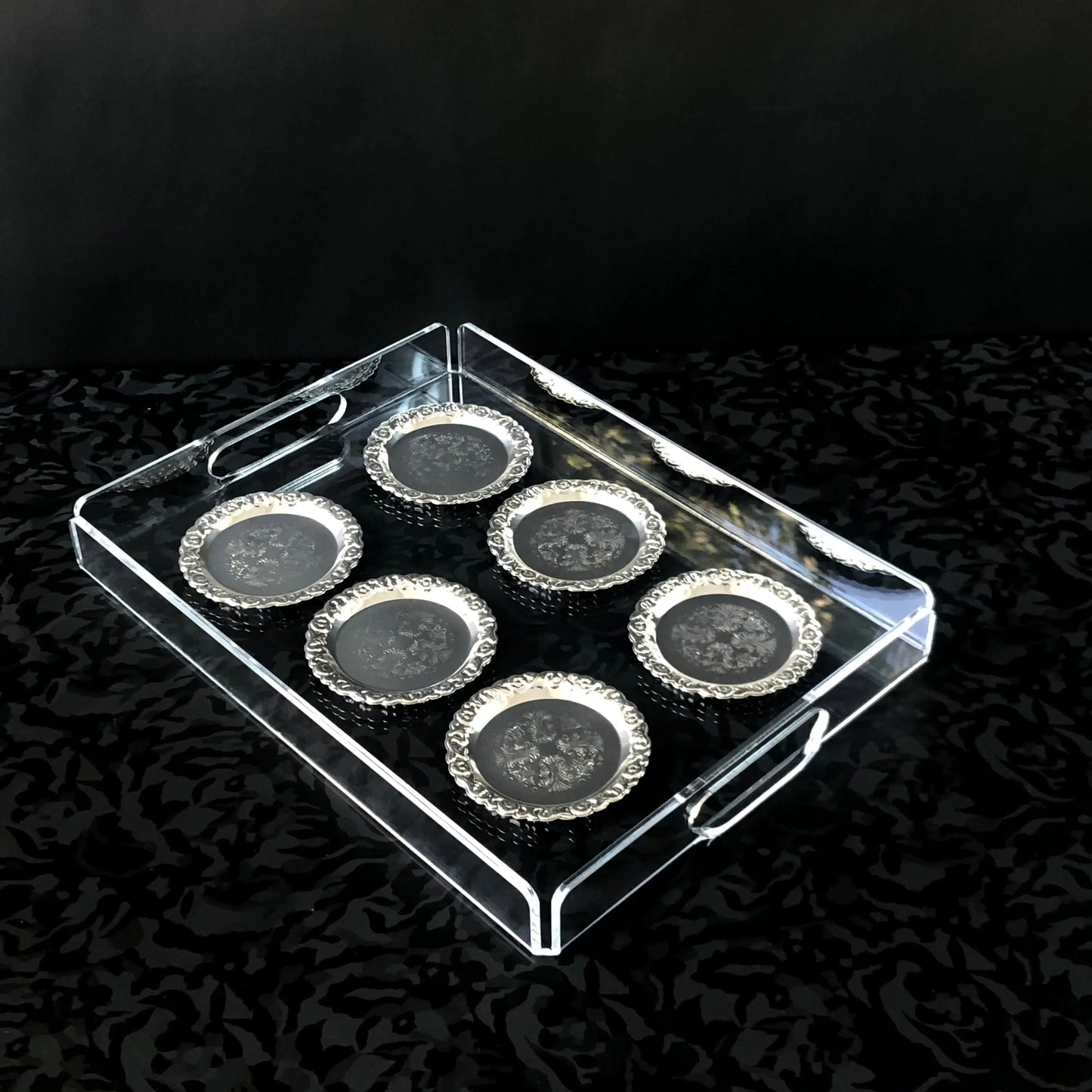 Outlet 36x26cm Dikdörtgen Pleksi Tepsi QueenBeeIstanbul