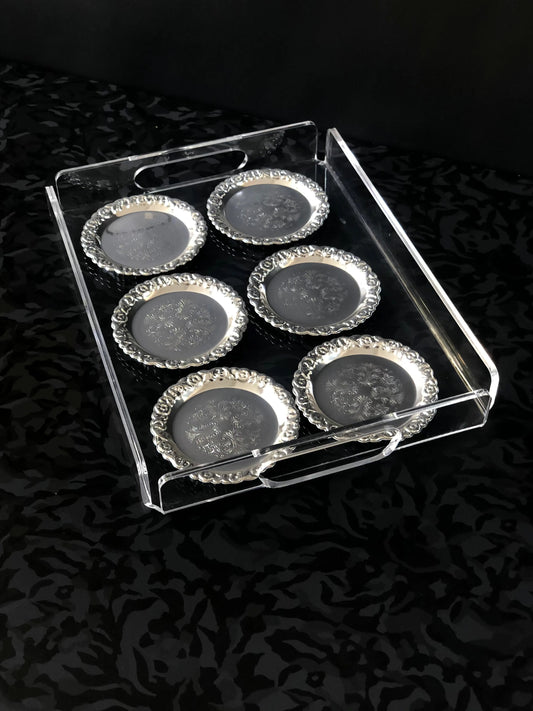 Outlet 36x26cm Dikdörtgen Pleksi Tepsi QueenBeeIstanbul