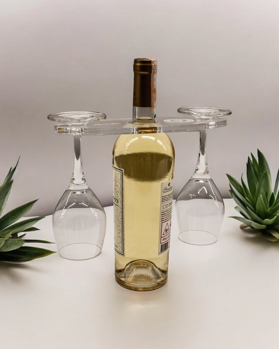 Akrilik Şeffaf Özel Tasarım Şarap Kadeh Tutucu Standı - QueenBeeIstanbul