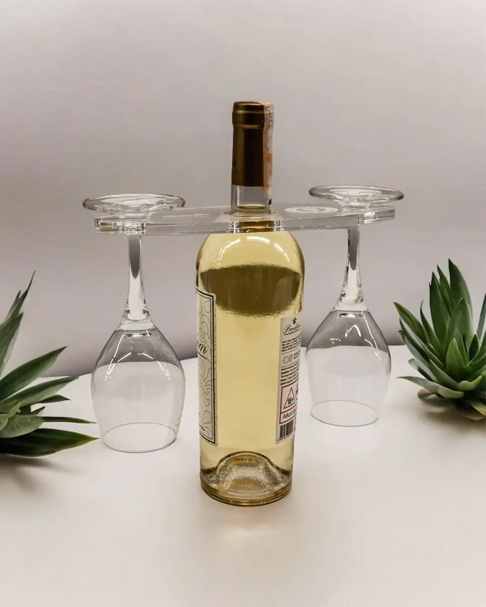 Akrilik Şeffaf Özel Tasarım Şarap Kadeh Tutucu Standı - QueenBeeIstanbul