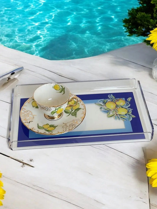 Blue Limon Tasarınlı Pleksi Tepsi 28x17cm - QueenBeeIstanbul