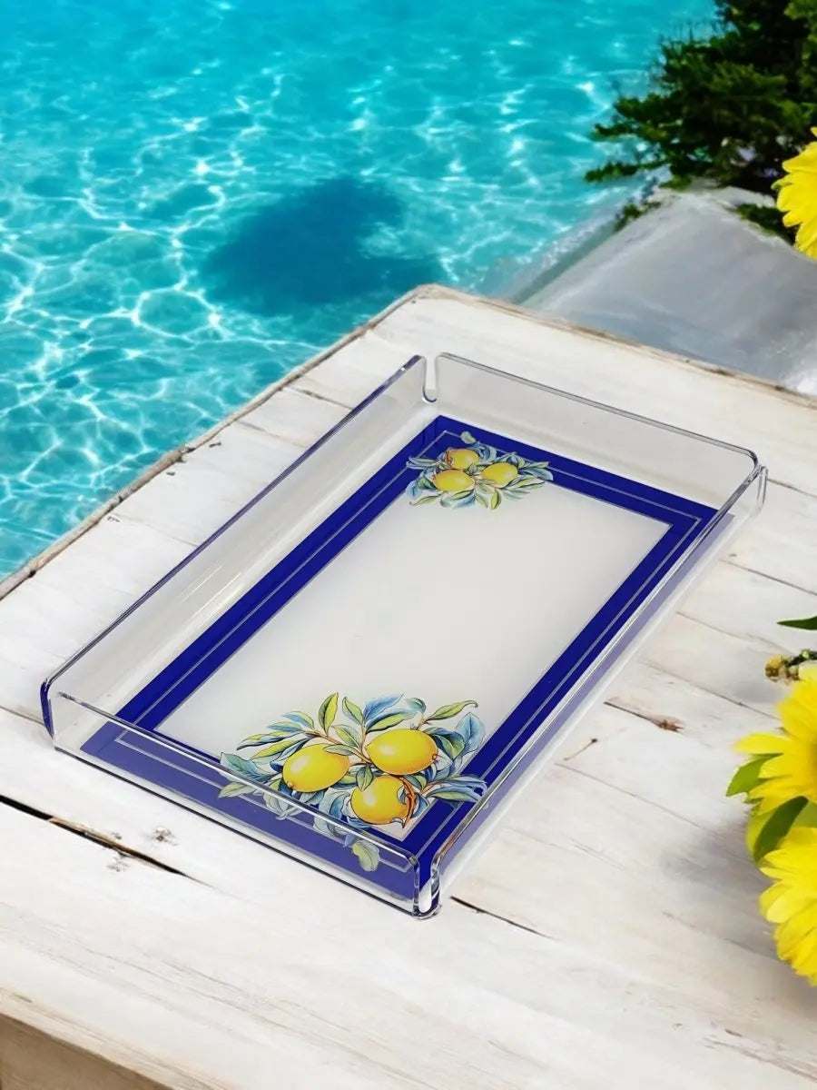 Blue Limon Tasarınlı Pleksi Tepsi 28x17cm - QueenBeeIstanbul