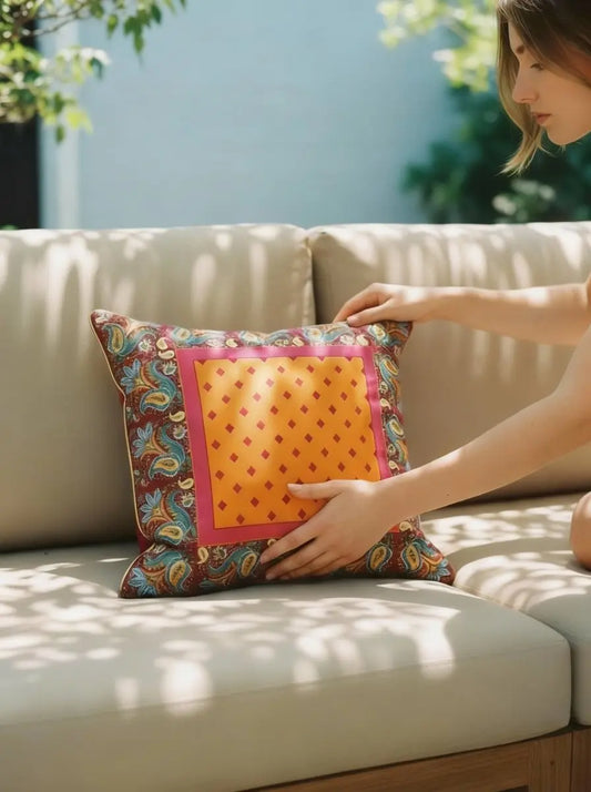 Bohemia Bloom – Saffron Kırlent Kılıfı - QueenBeeIstanbul