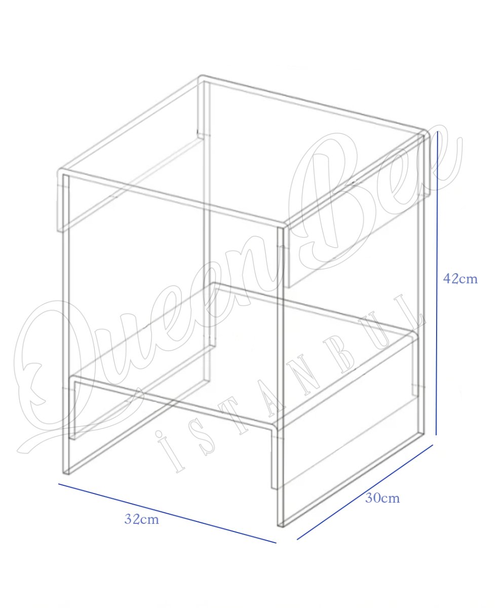 Dekoratif Pleksi Yan Sehpa - QueenBeeIstanbul