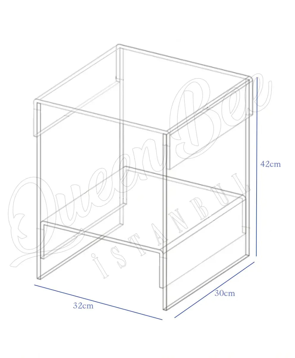 Dekoratif Pleksi Yan Sehpa - QueenBeeIstanbul