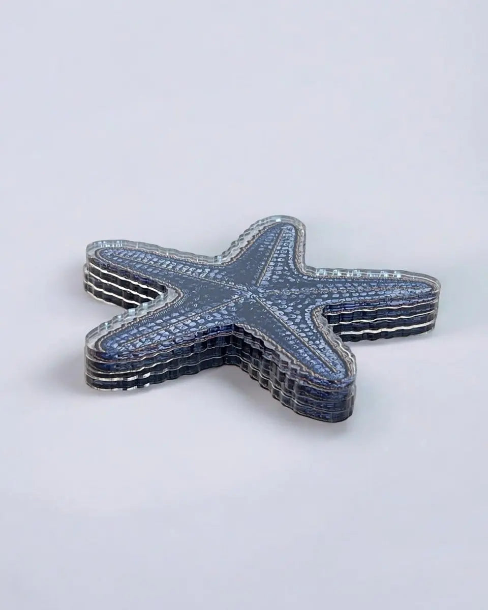 Deniz Yıldızı Tasarımlı Lüks 4'lü Bardak Altlığı Seti - QueenBeeIstanbul