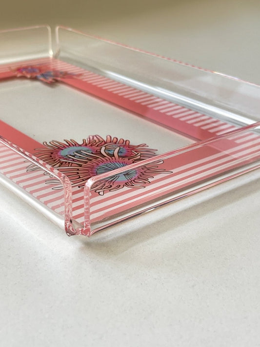 Kokoş Balık Desenli Pleksi Servis ve Sunum Tepsisi 28X18cm - QueenBeeIstanbul