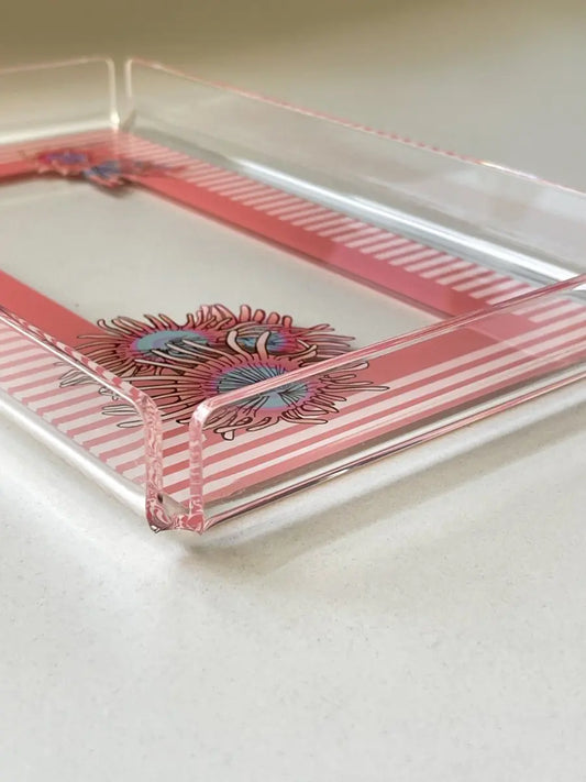 Kokoş Balık Desenli Pleksi Servis ve Sunum Tepsisi 28X18cm - QueenBeeIstanbul
