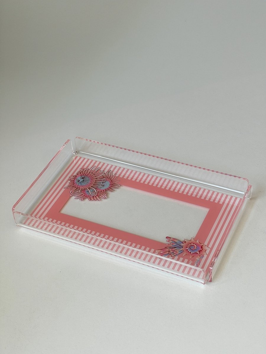Kokoş Balık Desenli Pleksi Servis ve Sunum Tepsisi 28X18cm - QueenBeeIstanbul