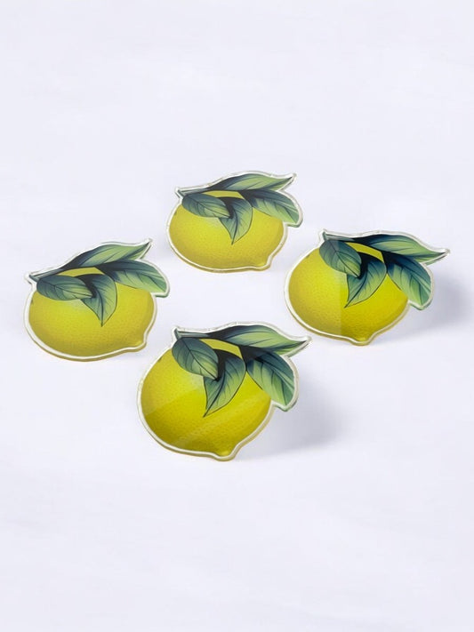 limon Tasarımlı Lüks 4'lü Bardak Altlığı Seti - QueenBeeIstanbul