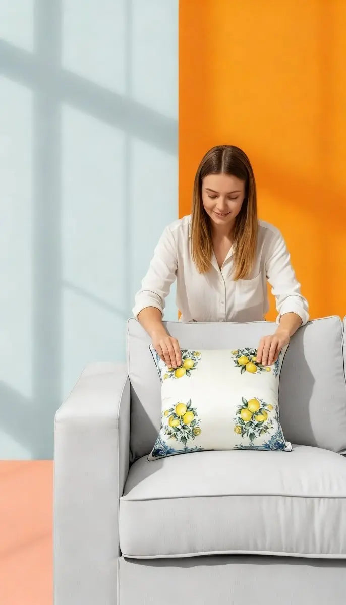 Mediterranean Lemon – Amalfi Kırlent Kılıfı - QueenBeeIstanbul