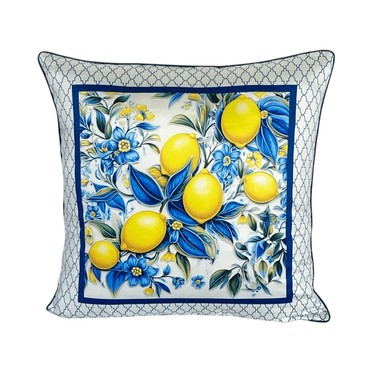 Mediterranean Lemon – Sorrento Bloom Kırlent Kılıfı - QueenBeeIstanbul