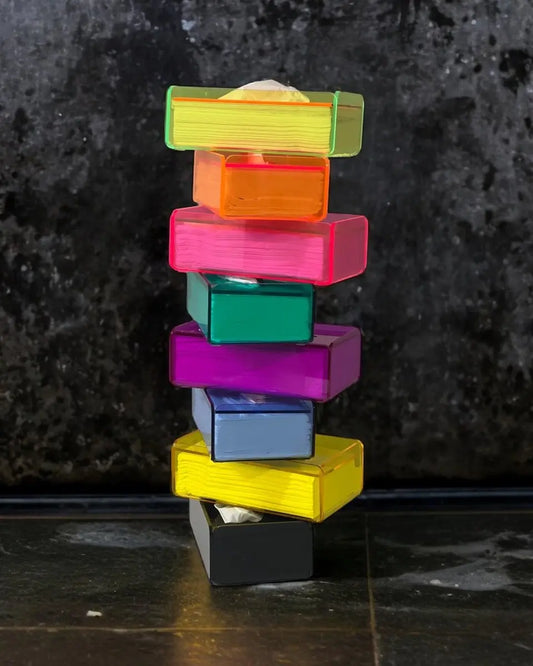 Renkli Pleksi Çekme Al Kağıt Mendil Kutusu - QueenBeeIstanbul