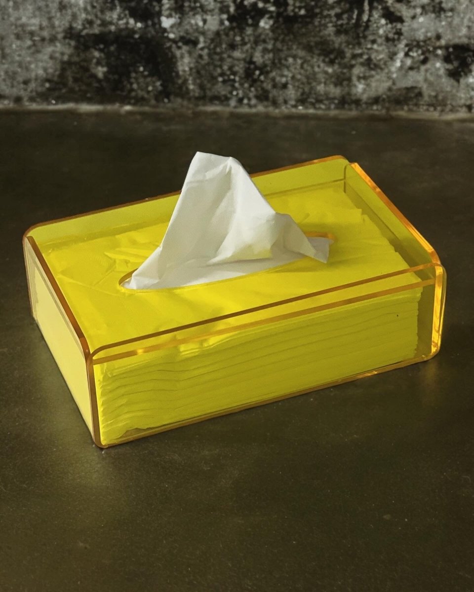 Renkli Pleksi Çekme Al Kağıt Mendil Kutusu - QueenBeeIstanbul