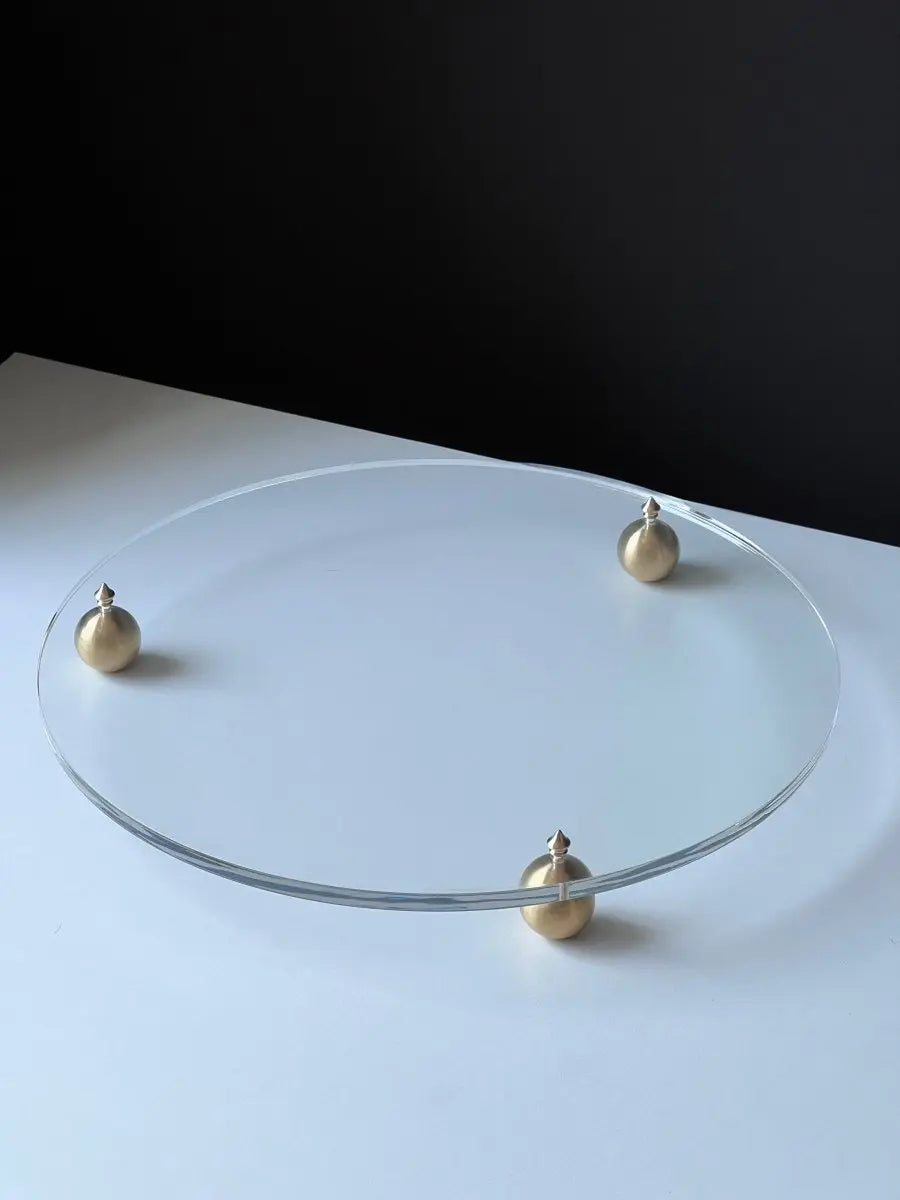 Rumi Serisi Pirinç Aksesuarlı Yuvarlak Jardinyer - QueenBeeIstanbul