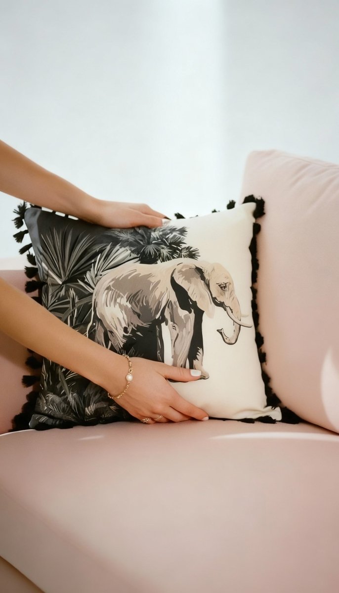 Safari Spirit – Elephant Dusk Kırlent Kılıfı - QueenBeeIstanbul
