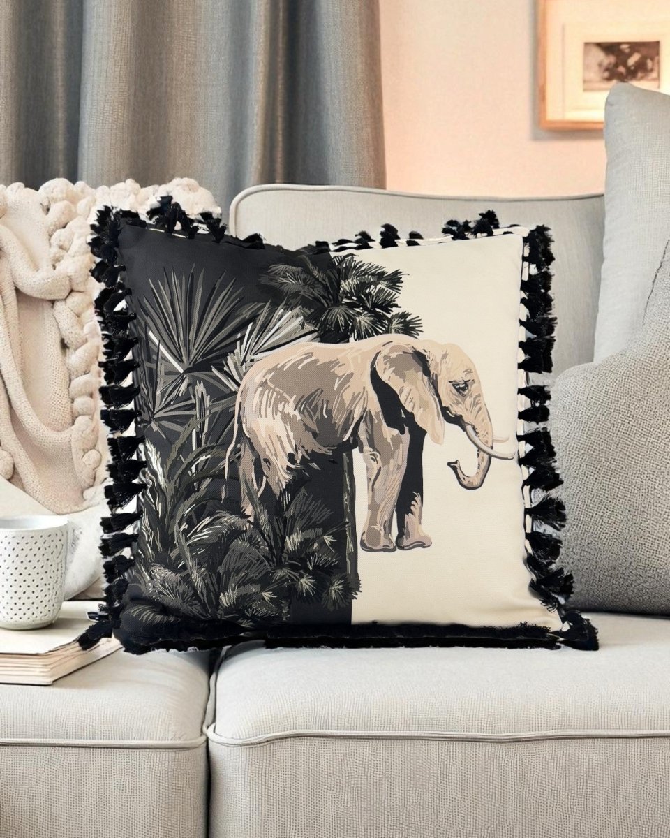 Safari Spirit – Elephant Dusk Kırlent Kılıfı - QueenBeeIstanbul