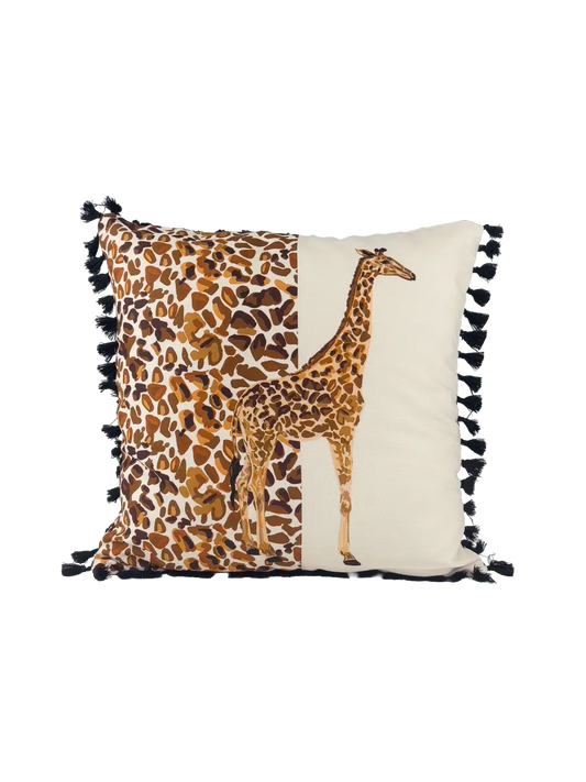 Safari Spirit – Giraffe Glance Kırlent Kılıfı - QueenBeeIstanbul