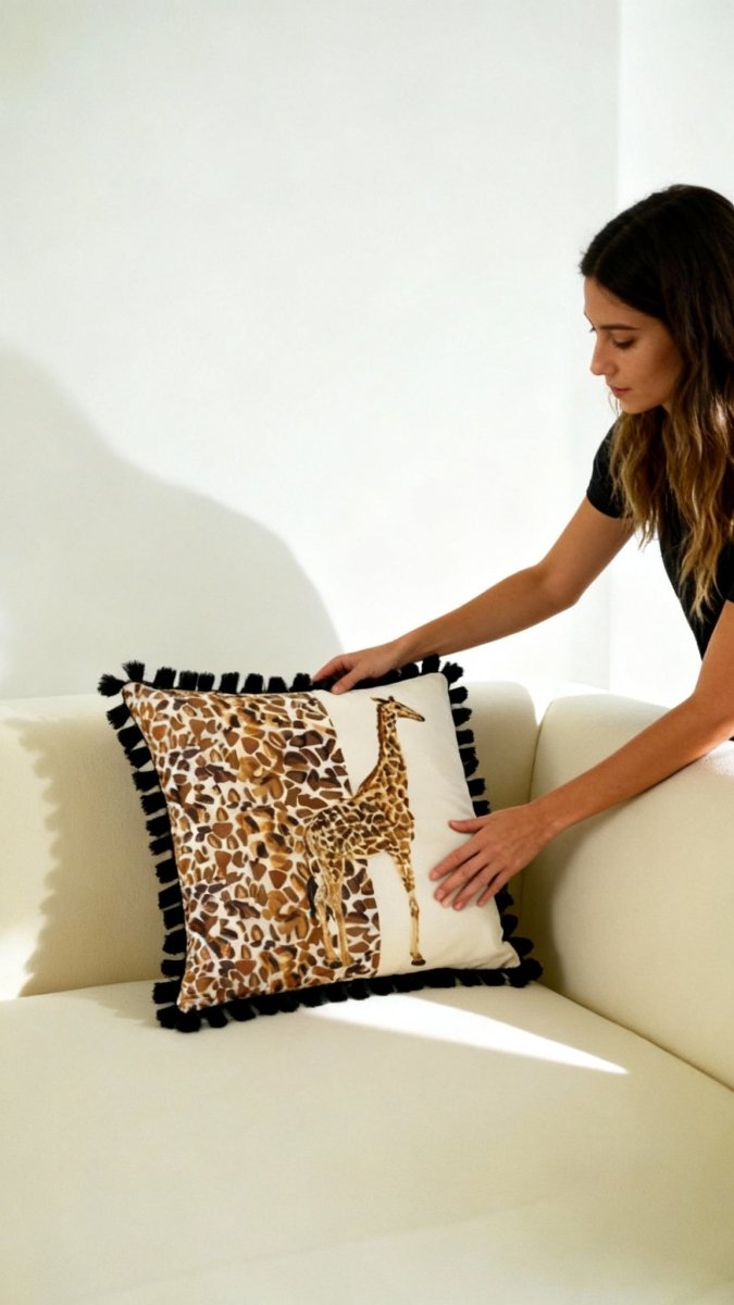 Safari Spirit – Giraffe Glance Kırlent Kılıfı - QueenBeeIstanbul