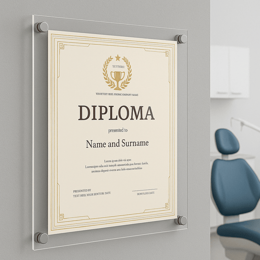 Şeffaf Pleksi Diploma Sertifika Çerçevesi | Duvar Tipi Vidalı Montaj | 25x34 cm - QueenBeeIstanbul