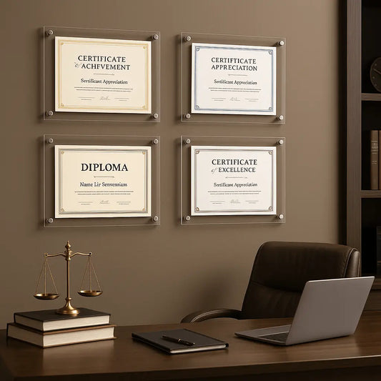 Şeffaf Pleksi Diploma Sertifika Çerçevesi | Duvar Tipi Vidalı Montaj | 25x34 cm - QueenBeeIstanbul