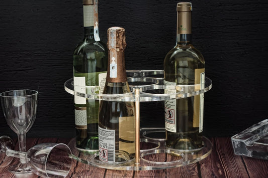 7'li Akrilik Şefaff Şaraplık ve Şişe Düzenleme Raf - QueenBeeIstanbul