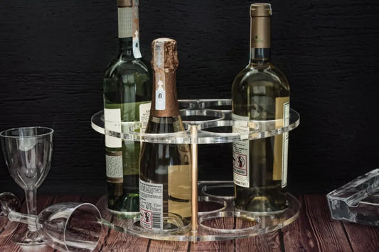 7'li Akrilik Şefaff Şaraplık ve Şişe Düzenleme Raf - QueenBeeIstanbul