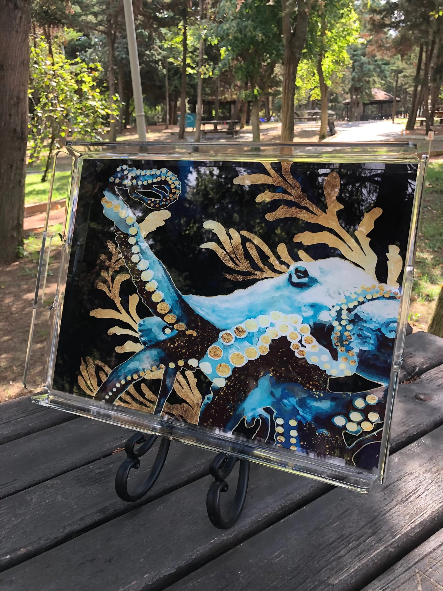 Marin Temalı Pleksi Tepsi -Büyük Ahtapot- QueenBeeIstanbul