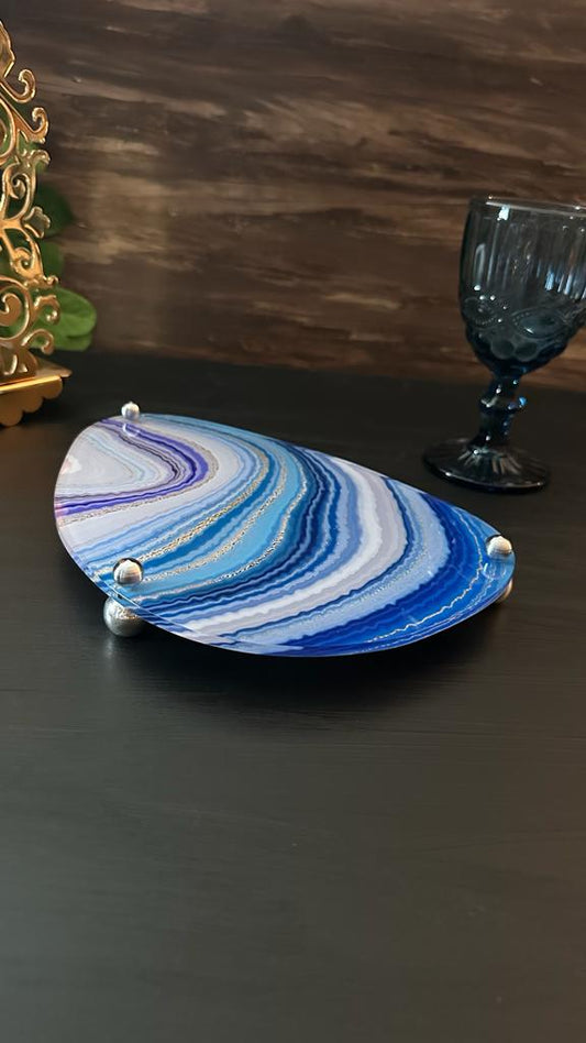 Ageta Blue Sunum Tepsi ve Standı - QueenBeeIstanbul