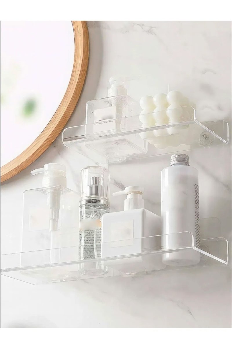 Akrilik Banyo Rafı 30cm + 20cm İkili Set - QueenBeeIstanbul