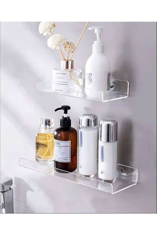 Akrilik Banyo Rafı 30cm + 20cm İkili Set - QueenBeeIstanbul