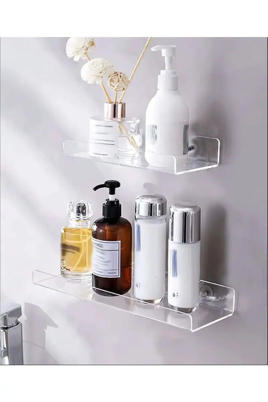 Akrilik Banyo Rafı 30cm + 20cm İkili Set - QueenBeeIstanbul