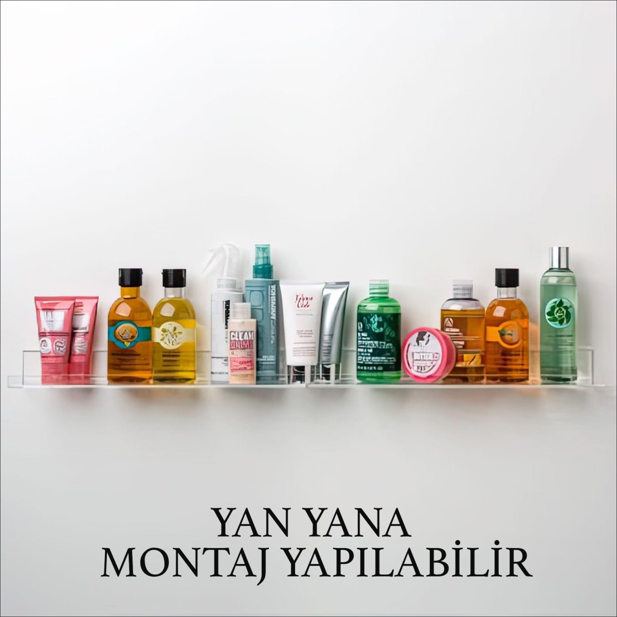 Akrilik Banyo Rafı, Yerden Tasarruf Sağlayan ve Çok Yönlü Kullanım Alanlı 30cm Raf - QueenBeeIstanbul