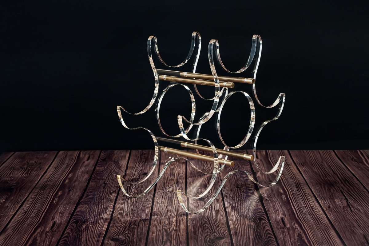 Akrilik Şeffaf, Şaraplık ve Şişe Standı -6 Gözlü- - QueenBeeIstanbul