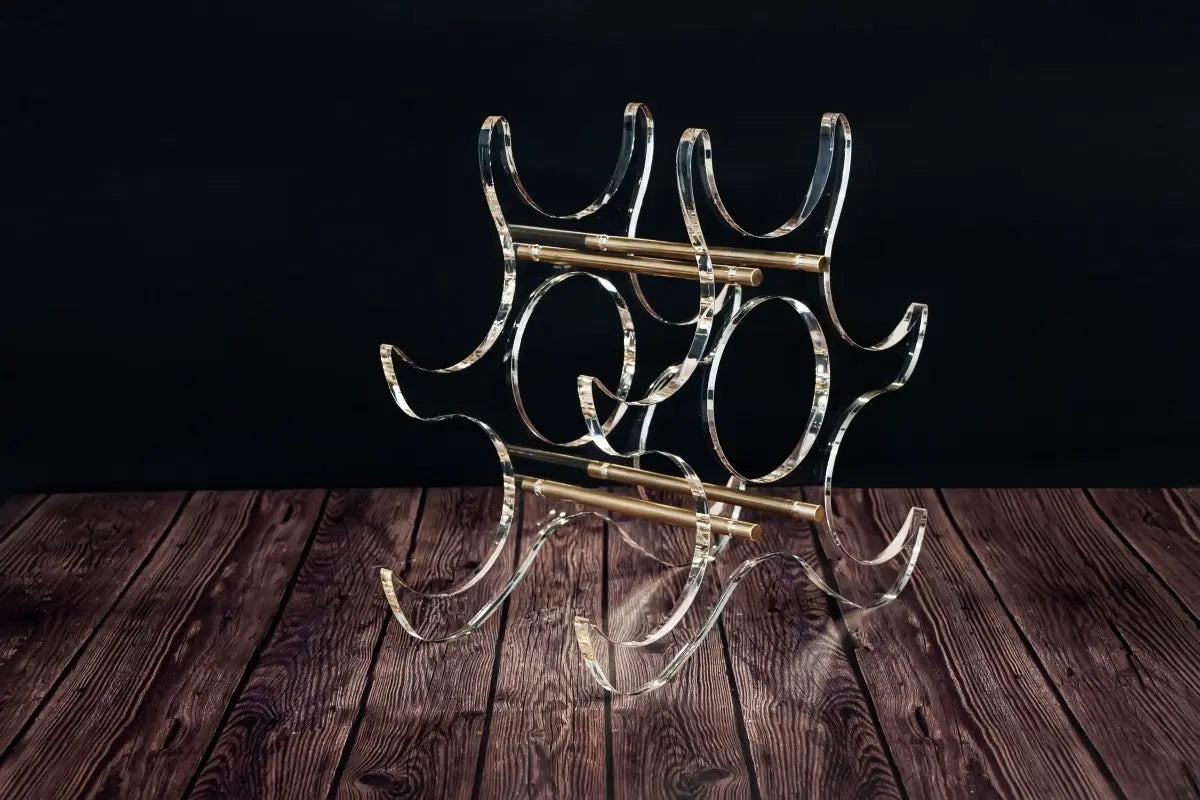 Akrilik Şeffaf, Şaraplık ve Şişe Standı -6 Gözlü- - QueenBeeIstanbul