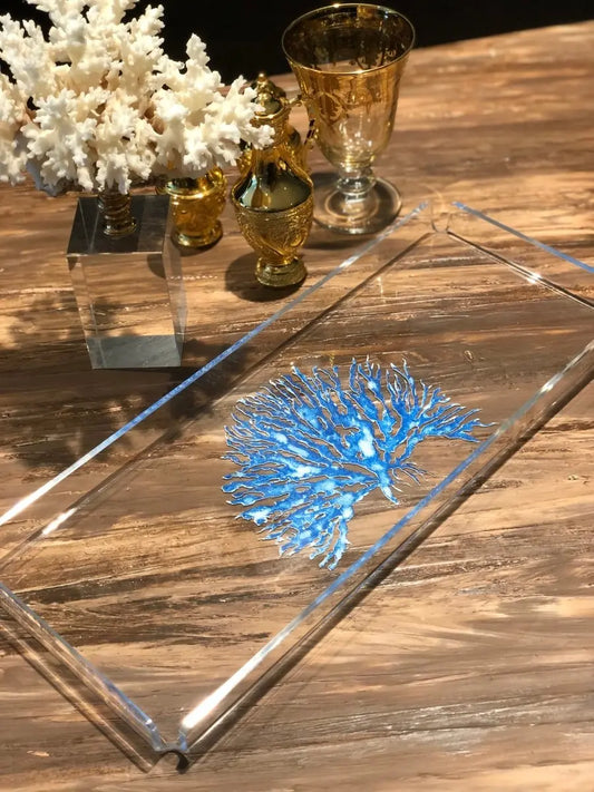 Bar Tipi Mavi Mercan Sunum Tepsisi -Büyük Boy- - QueenBeeIstanbul