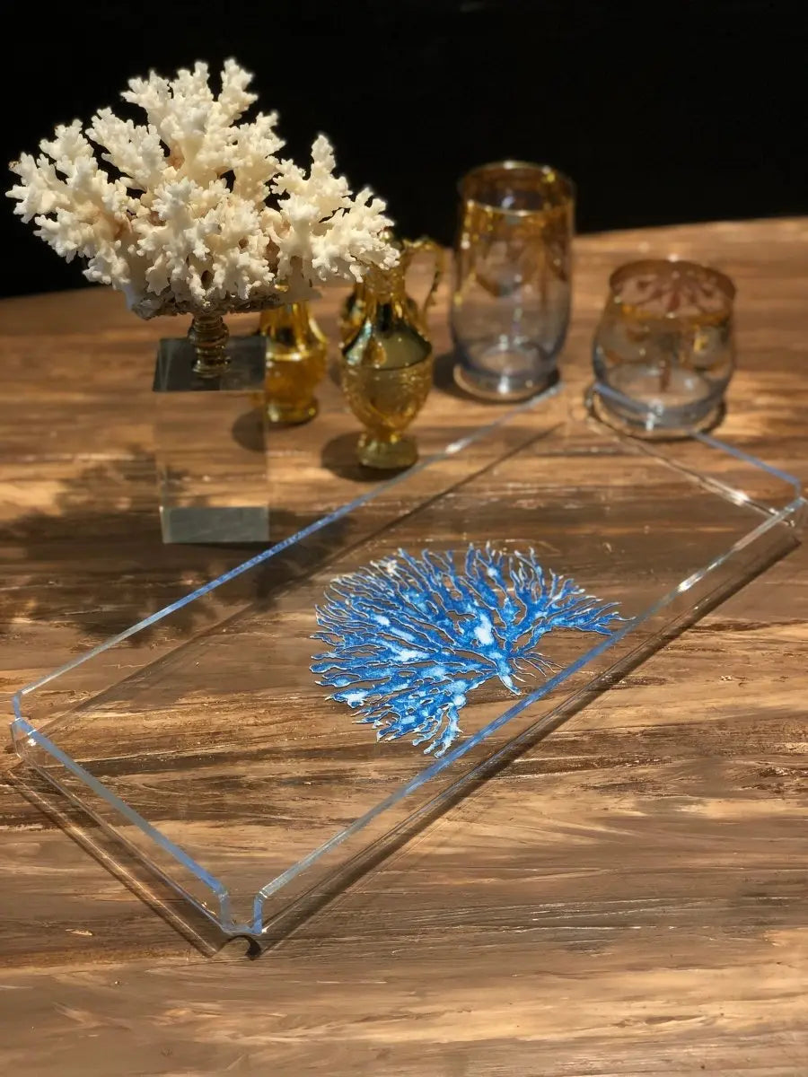 Bar Tipi Mavi Mercan Sunum Tepsisi -Büyük Boy- - QueenBeeIstanbul