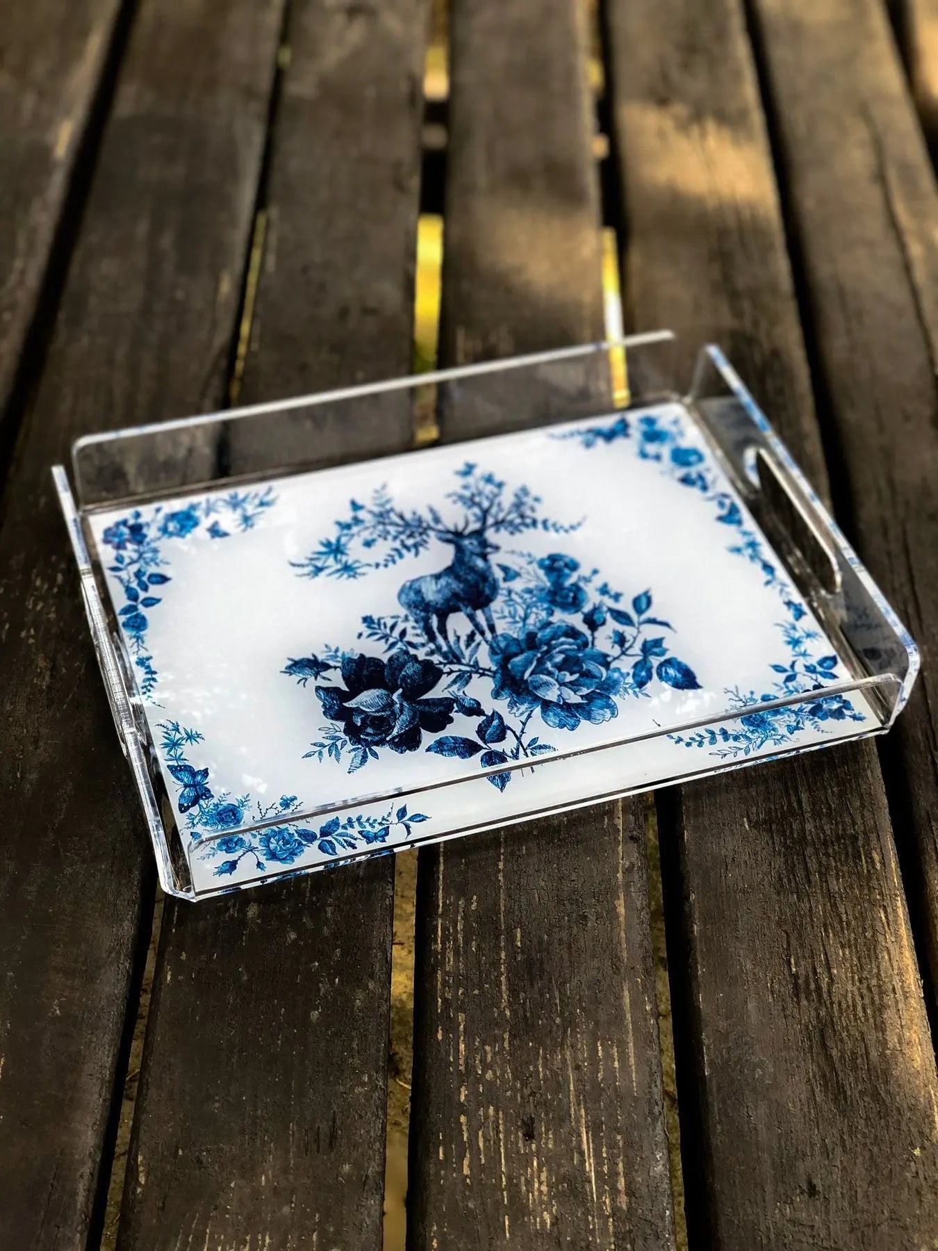 Bleu Figure Pleksi Tepsi - Geyik - QueenBeeIstanbul