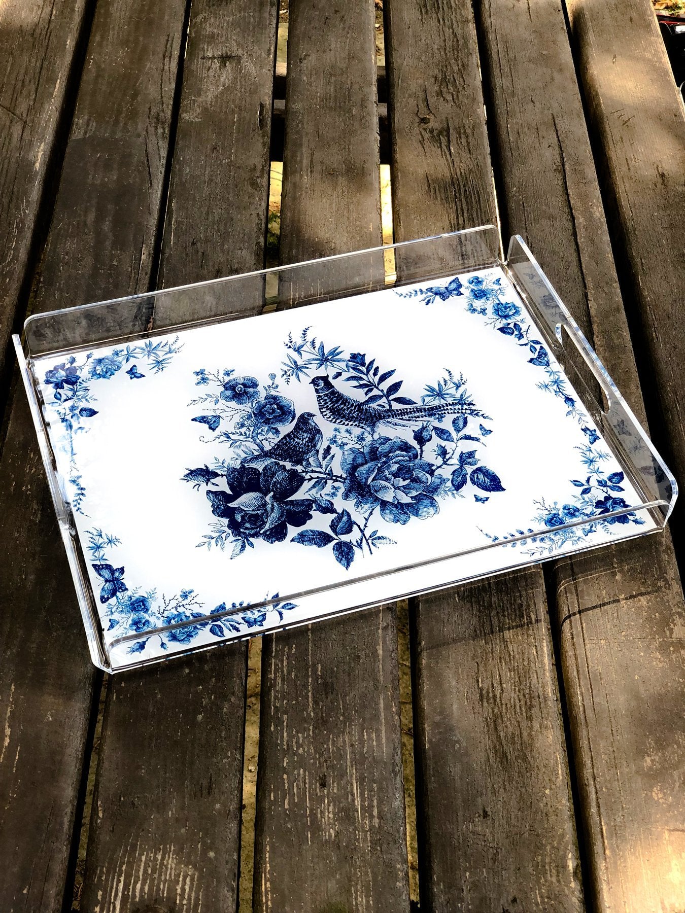 Bleu Figure Pleksi Tepsi - Kuşlar -