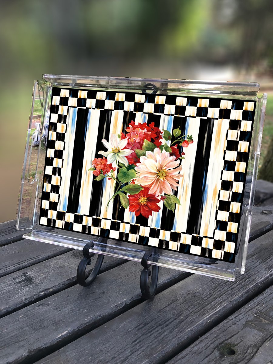 Checkered Flower Pattern Tray