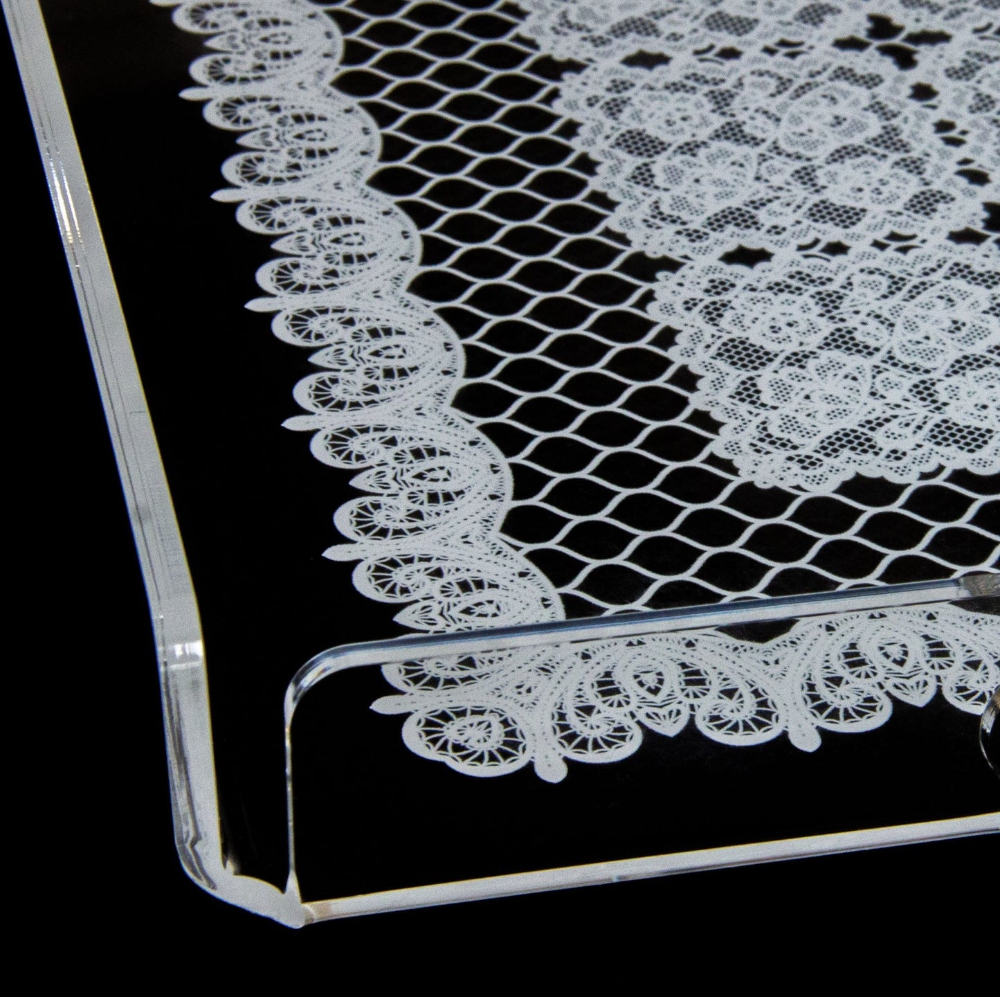 Dantel Desenli Pleksi Tepsi -Premium-