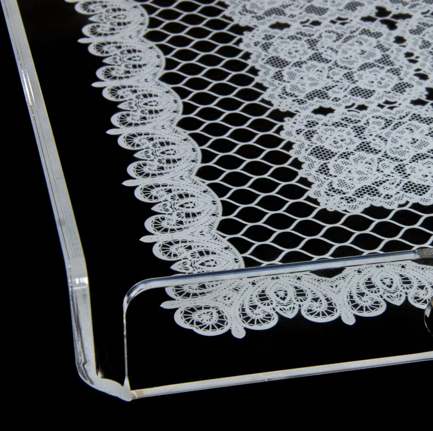 Dantel Desenli Pleksi Tepsi -Premium- QueenBeeIstanbul