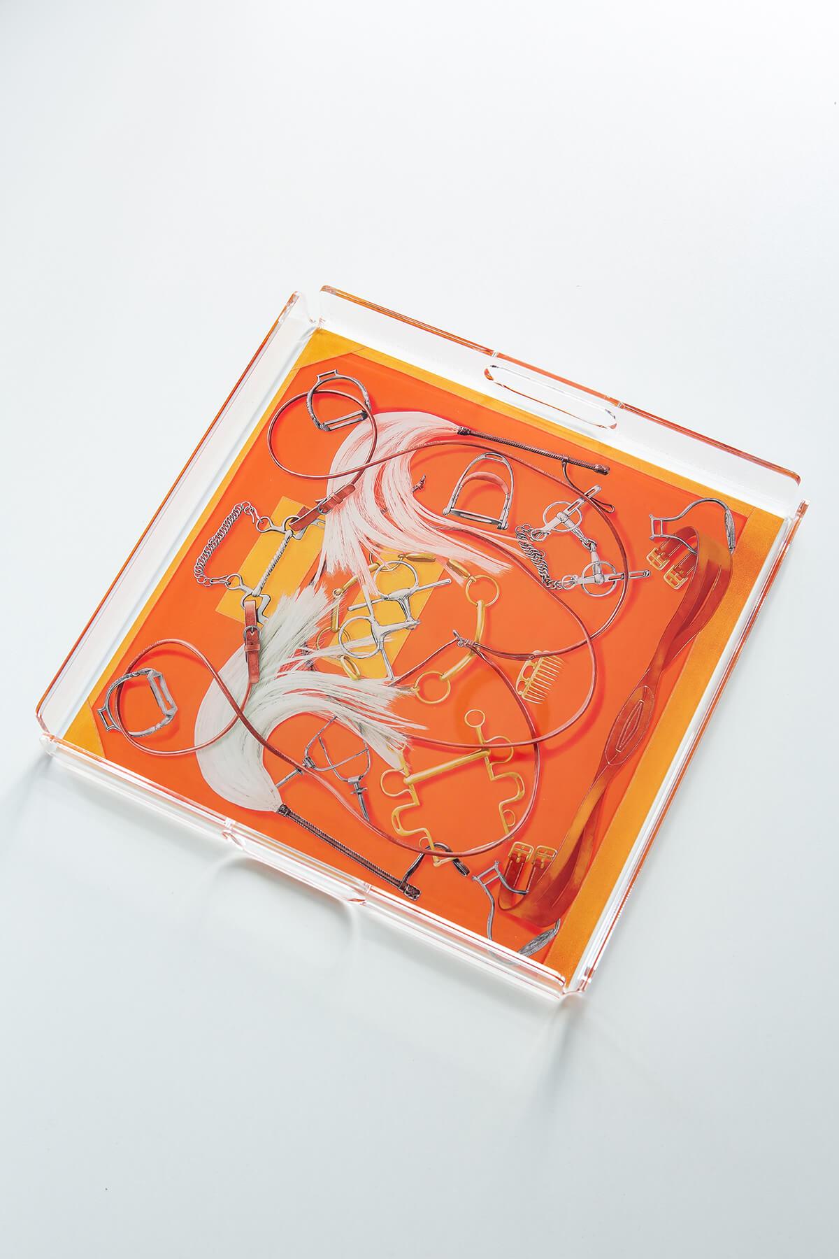 Equestrian Desenli Pleksi Tepsi