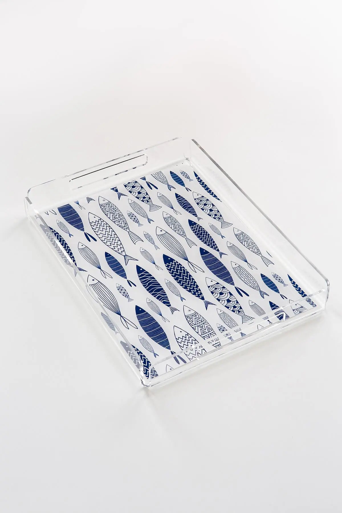 Fishes Desenli Pleksi Tepsi QueenBeeIstanbul