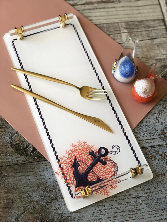 Kulplu Bar Tipi Pleksi Sunum Tepsisi -Marin- QueenBeeIstanbul