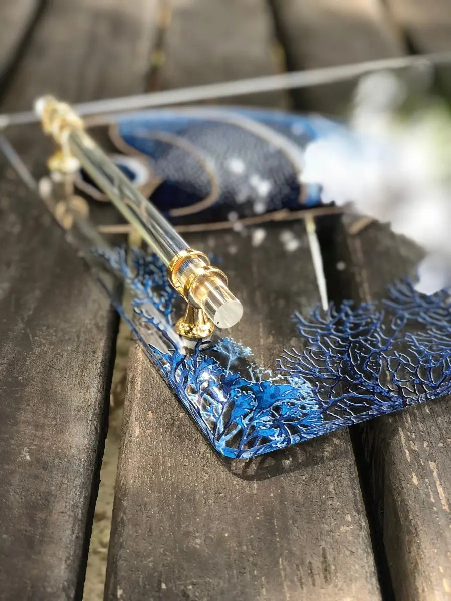 Kulplu Bar Tipi Pleksi Sunum Tepsisi -Marin&Balık- - QueenBeeIstanbul