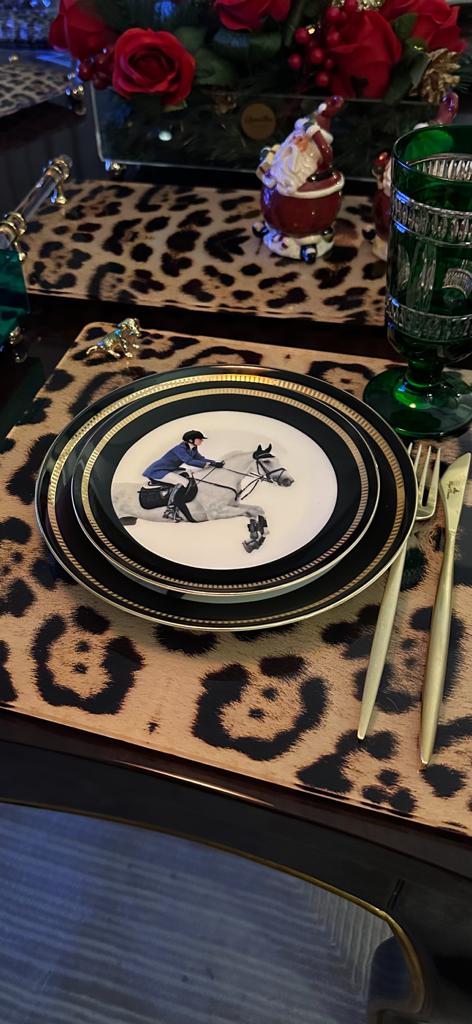 Leopar Desenli Amerikan Servisi - QueenBeeIstanbul