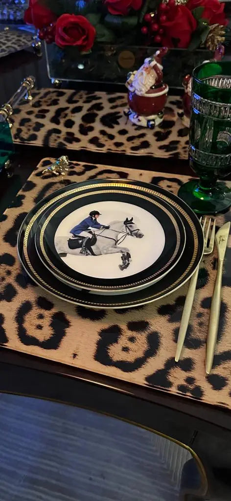 Leopar Desenli Amerikan Servisi - QueenBeeIstanbul