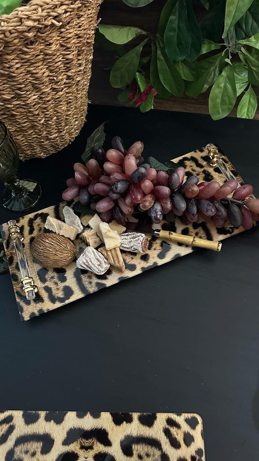 Leopar Desenli Sunum Tepsisi - QueenBeeIstanbul